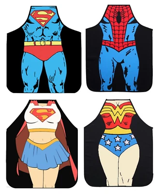 AON Superhero Apron Novelty Funny Apron Kitchen Chef Cooking Bbq Marvel Avengers UK