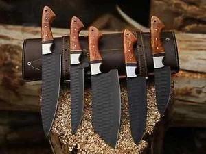 HAND FORGED CARBON STEEL CHEF KNIFE Set Kitchen Knives Best USA gifts - Picture 1 of 4