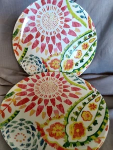 Vintage Raymond Waites Melamine Salad Plates Set Of 3 9 in Retro Hippie Boho  - Picture 1 of 4