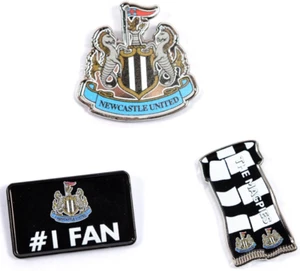Juego de 3 insignias Newcastle United mercancía oficial fútbol FC urracas regalo - Imagen 1 de 3