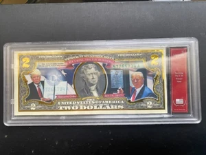 SICHERUNG DER US-GRENZE FARBIGES ECHTES GESETZLICHES ZAHLUNGSMITTEL $2-SCHEIN, VERSIEGELT - Bild 1 von 6