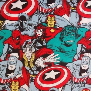 Marvel Comics Cotton Fabric Hulk Thor Iron man Captain America C1 Quick Dispatch - Picture 1 of 11