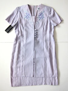 Vintage NWT Dawn Joy II Purple Floral Suit Jacket Shift Tunic Dress Women 8P - Picture 1 of 9