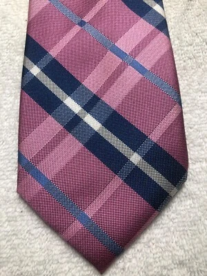 CHAPS МУЖСКОЙ ГАЛСТУК РОЗОВЫЙ СИНИЙ БЕЛЫЙ КЛЕТКУ 3,25 X 59 НОВЫЙ БЕЗ ЯРЛЫКОВ - Изображение 1 из 4