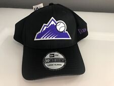 New Era Colorado Rockies Mlb Baseball Black Purple Men Fitted Hat Cap