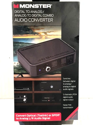 Digital to Analog Analog to Digital Combo Audio Converter Black Monster  New - Image 1 of 4