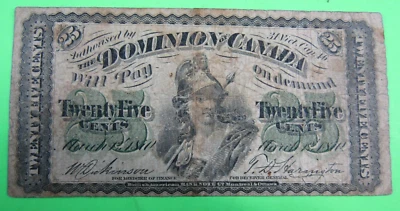 DOMINION of CANADA, 25 CENTS, P#8a, DC-1c, 1870 - Image 1 of 2