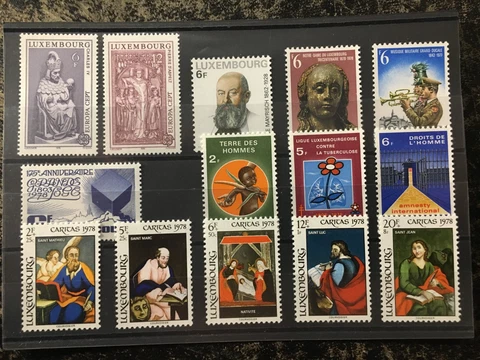 Luxembourg 1978 - Complete Year, 14 stamps MNH Cover