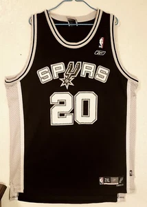 Manu Ginobili San Antonio SPURS Basketball Jersey (2XL) BLACK and WHITE - Picture 1 of 4