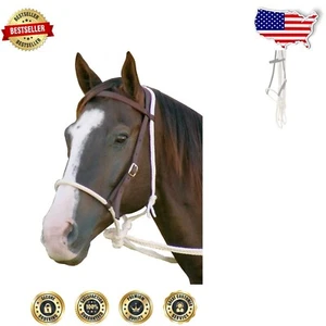 Briglia unisex resistente senza punta per cavallo con naso in corda 7/16" e facile controllo - Foto 1 di 3