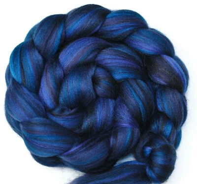 RAVEN Merino and Tussah Silk Blend Combed Top Wool Roving for Spinning, Felting - Image 1 of 4