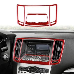 For Infiniti G35 G37 G25 Red Navigation Screen Frame Cover Carbon Fiber Sticker - Picture 1 of 8