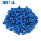 100/10x 6,3mm Flachsteckhülsen Steckverbinder Kabelschuhe blau vollisoliert