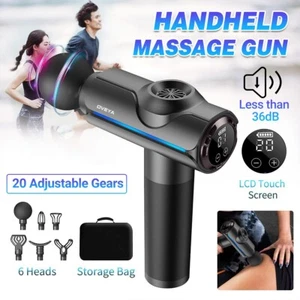Deep Tissue Percussion Massage Gun 6-Heads Powerful Muscle Vibration Relaxing - Picture 1 of 13
