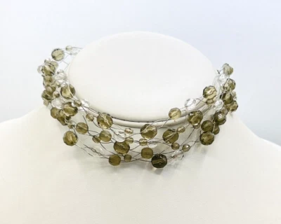 Collar gargantilla de alambre flexible con cuentas ahumadas Agatha Foto 1 de 4