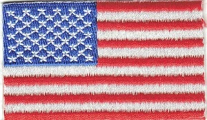 BANDIERA AMERICANA Iron On Patch 2 1/2" USA Patriotic - Foto 1 di 1