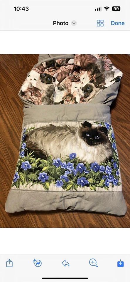 Nueva almohada casera para gato siamés (¡almohada con edredón de 6 pies de largo en el interior!) Foto 1 de 1