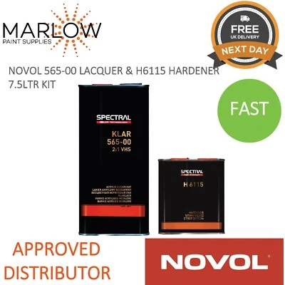 NOVOL SPECTRAL KLAR 565-00 VHS LACQUER + H6115 FAST HARDENER 7.5LTR KIT