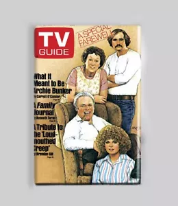 ALL IN THE FAMILY - CARTOON / TV GUIDE - 2"x3" POSTER MAGNET retro vintage show - Imagen 1 de 2