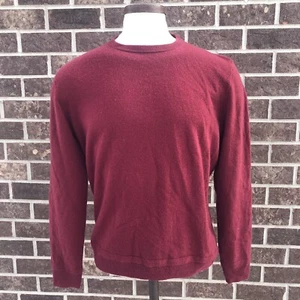Knit For J. Crew Wind Red Soft 100% Cashmere Crewneck Sweater Men’s Large AZ965 - Picture 1 of 11