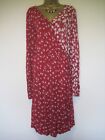 Fat Face red floral wrap style dress size 16