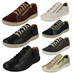 Zapatos de entrenador informales con cordones informales de cuero ""Nalle encaje"" para damas Clarks - Imagen 1 de 62