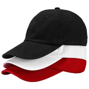 3Pcs Baseball Cap Ball Dad Hat Adjustable Plain Solid Cotton Washed Men Washed - Picture 1 of 8