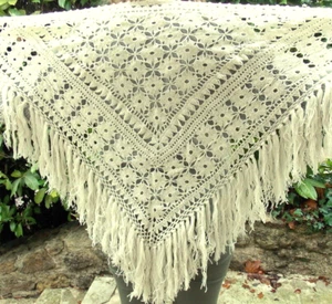 CHALE ETOLE CROCHET FAIT MAIN EN FRANCE CREATION SYLVETTE RAISONNIER MOSAIQUE*** - Picture 1 of 3
