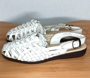Softspots Womens Tobago White Huarache Sandals Shoes 5.5 Medium - Picture 1 of 18