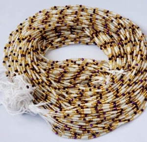Tie on African Waist Beads with Crystal +Glow in Dark "PASSION-GLOW" Belly Chain - Picture 1 of 8