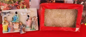 Vintage 50s ? Christmas Nativity Set Figurines 10 Pieces Japan Original Box  - Picture 1 of 6