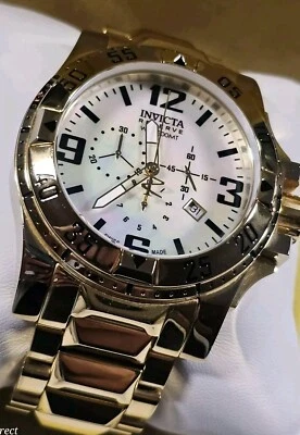 Invicta - EXCURSION - Enchapado en Oro Platino Esfera MOP - Hecho en Suiza - Reloj para Hombre  Foto 1 de 4