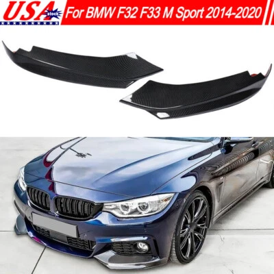For BMW F32 F33 F36 430i M Sport 2014-2020 Carbon Fiber Look Front Splitter Lip - Image 1 of 4