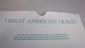 Great American Quilts Templates New York Kentucky Wyoming Missouri Vinyl Vintage - Picture 1 of 8