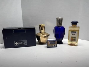 LAMPE BERGER PARIS FRAGRANCE LAMP ASTORIA LIMOGES Gold Hand Painted Porcelain 2 - Picture 1 of 15