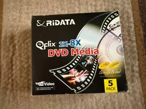 NEW RiData Qflix Recordable DVD 8x Media 5-pack with Jewel Cases - Picture 1 of 3