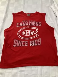 Montreal Canadiens Sleeveless Shirt NHL Hockey Red T-Shirt Mens Large Tank Top - Picture 1 of 8