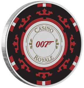 Tuvalu 2023 $1 1-oz Silver James Bond 007 Casino Royal Color Poker Chip PRESALE