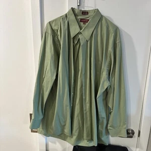Covington Mens Button Up LS Collared Classic Fit Size 19-19.5 36/37 Green 3X - Picture 1 of 8