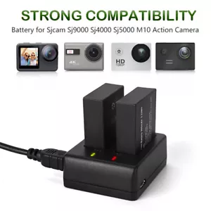 3.7v 900mAh Battery Or USB Charger for SJCAM SJ4000 SJ5000 SJ6000 SJ7000 Camera - Bild 1 von 26