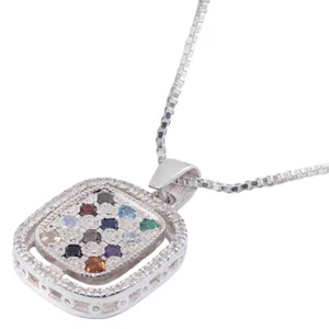 Pendentif Kabbale avec Pierres Poitrine Argent 925 et Zircon Blanc Judaica - Photo 1/5