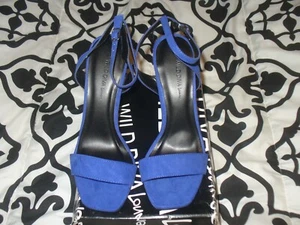 Wild Diva Lounge Heels. Silletos Square Toe Royal Blue Connie-01A Sz 8M NWB - Picture 1 of 7