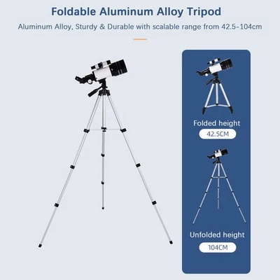 70mm Large Aperture Astronomical Refractor Portable 300mm Focal Length XBTR - Image 1 of 4