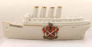 Tudor Arms Crested China (Corona Model) WW1 Lusitania ABERGAVENNY Crest - Picture 1 of 8