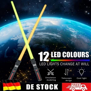 2x 2-in-1 Lichtschwert Laserschwert Leuchtschwert Sound Licht Kinder Spielzeug - Bild 1 von 23