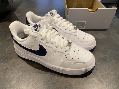 Nike Air Force 1'07 Uk 5.5 White Midnight Navy White
