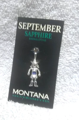 Montana Plateros Vaquero Niño Septiembre Zafiro Niña Colgante en Paquete Foto 1 de 4