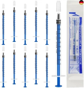 OFFCUP Kunststoff Spritze, 10 Stück Einwegspritzen 1ml mit Kappen, - Bild 1 von 7