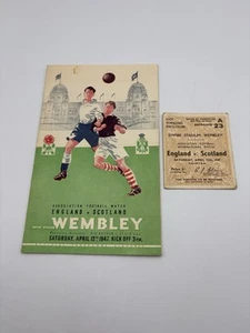 England V Scotland International 12/04/1947 Programme & Ticket Stub @ Wembley - Picture 1 of 6