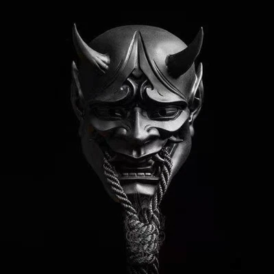 New Arrival Japanese Oni Horned Mask Latex Cosplay Red Performance Halloween Toy - Image 1 of 4